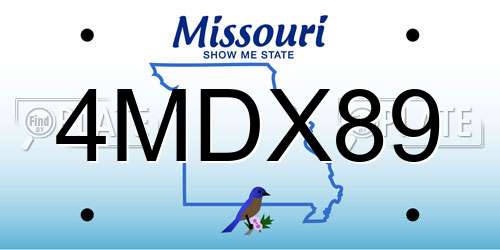 4MDX89 Missouri License Plate