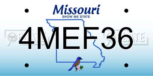 4MEF36 Missouri License Plate