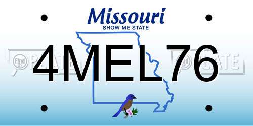 4MEL76 Missouri License Plate