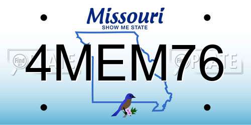 4MEM76 Missouri License Plate