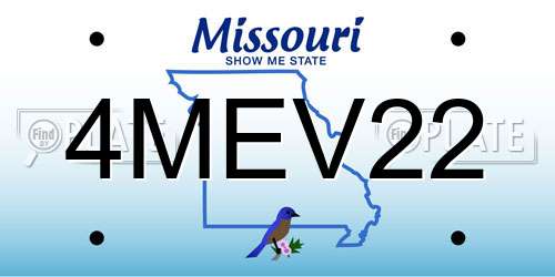 4MEV22 Missouri License Plate