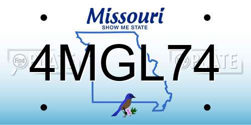 4MGL74 Missouri License Plate