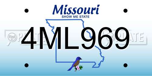 4ML969 Missouri License Plate
