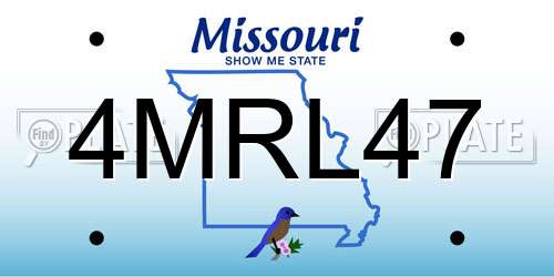 4MRL47 Missouri License Plate
