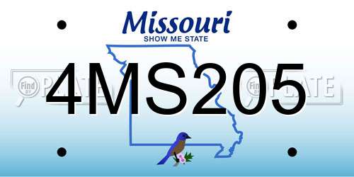 4MS205 Missouri License Plate