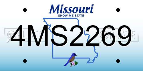 4MS2269 Missouri License Plate