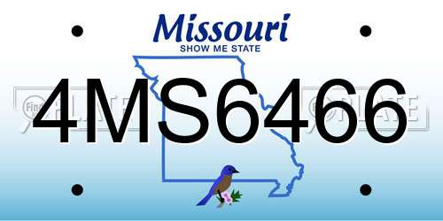 4MS6466 Missouri License Plate
