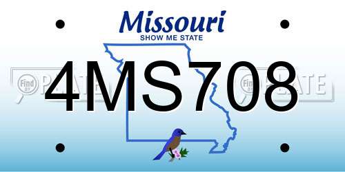 4MS708 Missouri License Plate