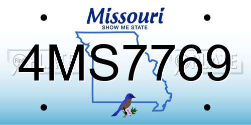 4MS7769 Missouri License Plate