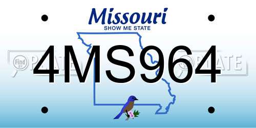 4MS964 Missouri License Plate