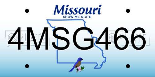 4MSG466 Missouri License Plate