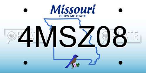 4MSZ08 Missouri License Plate