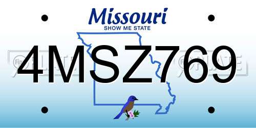 4MSZ769 Missouri License Plate