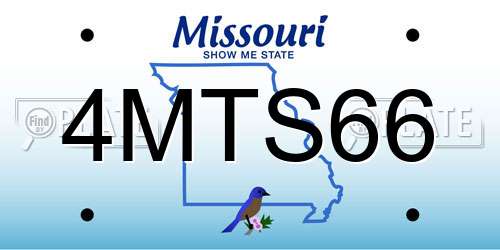 4MTS66 Missouri License Plate