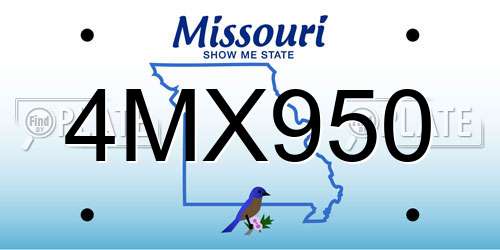 4MX950 Missouri License Plate