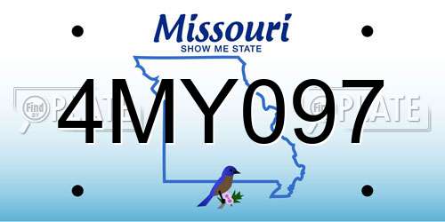 4MY097 Missouri License Plate