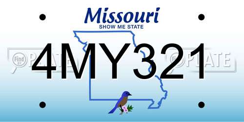 4MY321 Missouri License Plate