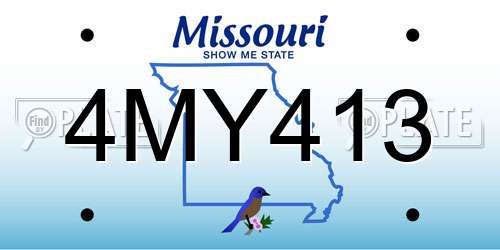4MY413 Missouri License Plate