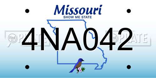 4NA042 Missouri License Plate
