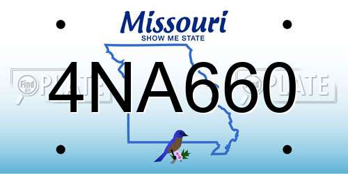 4NA660 Missouri License Plate