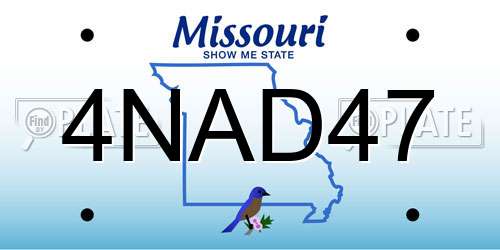 4NAD47 Missouri License Plate