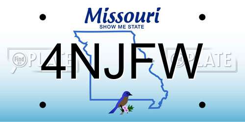 4NJFW Missouri License Plate