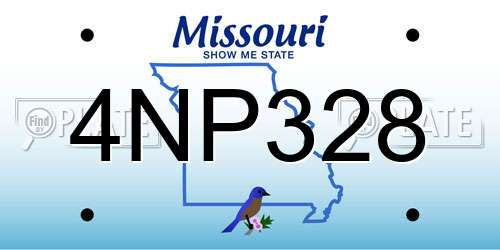 4NP328 Missouri License Plate