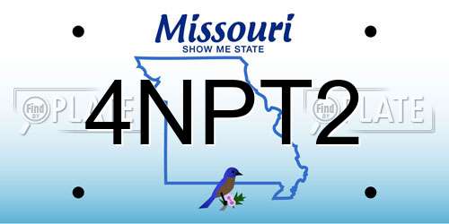 4NPT2 Missouri License Plate