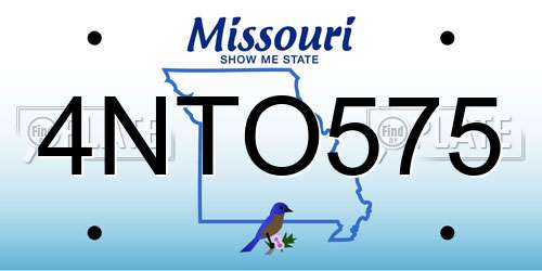 4NTO575 Missouri License Plate