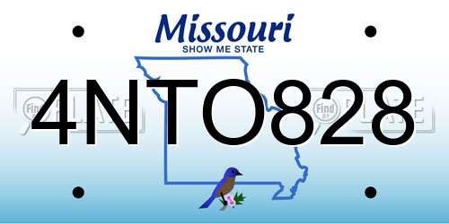 4NTO828 Missouri License Plate