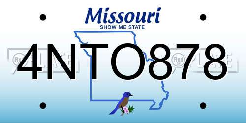 4NTO878 Missouri License Plate
