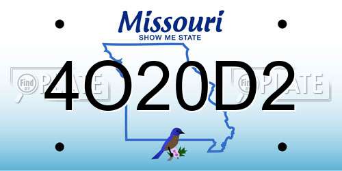 4O20D2 Missouri License Plate