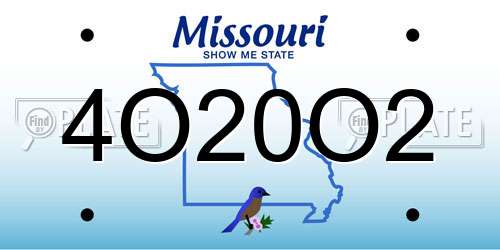 4O20O2 Missouri License Plate