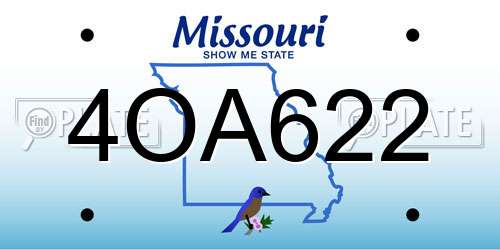 4OA622 Missouri License Plate