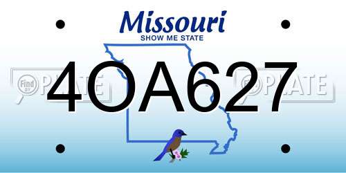 4OA627 Missouri License Plate