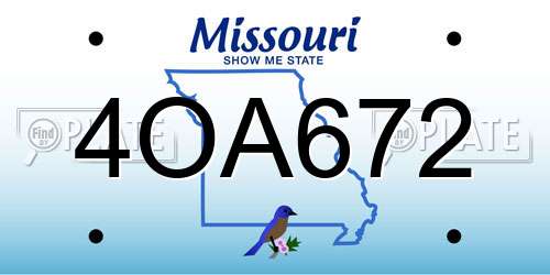 4OA672 Missouri License Plate