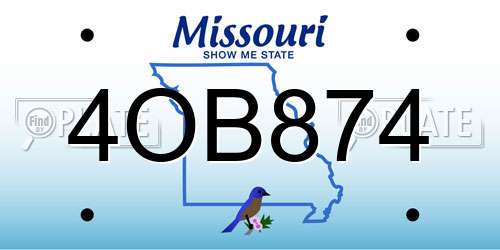 4OB874 Missouri License Plate
