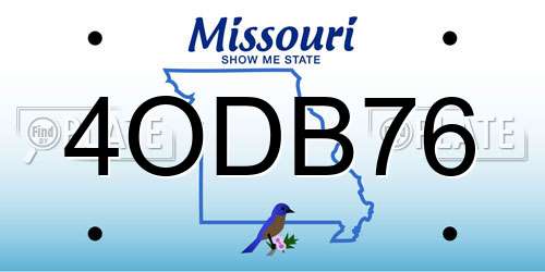4ODB76 Missouri License Plate