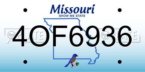 4OF6936 Missouri License Plate
