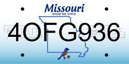 4OFG936 Missouri License Plate