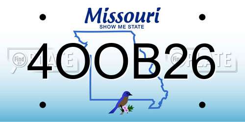 4OOB26 Missouri License Plate