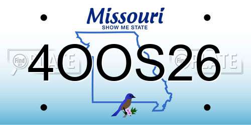 4OOS26 Missouri License Plate