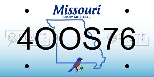 4OOS76 Missouri License Plate
