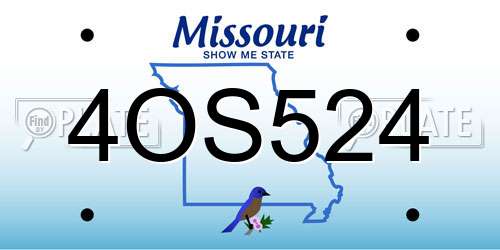4OS524 Missouri License Plate