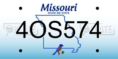 4OS574 Missouri License Plate