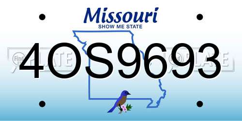 4OS9693 Missouri License Plate