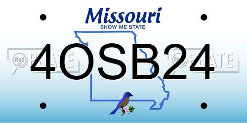 4OSB24 Missouri License Plate