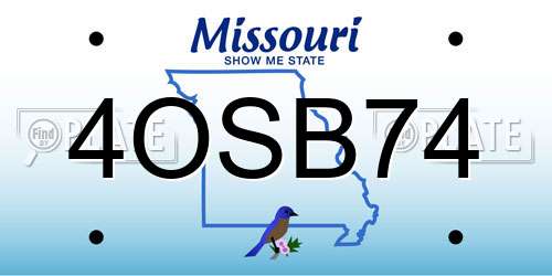4OSB74 Missouri License Plate