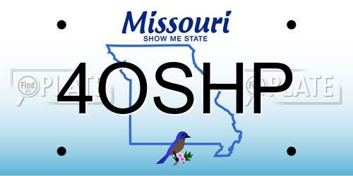 4OSHP Missouri License Plate