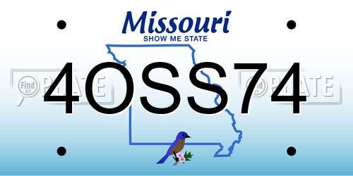 4OSS74 Missouri License Plate